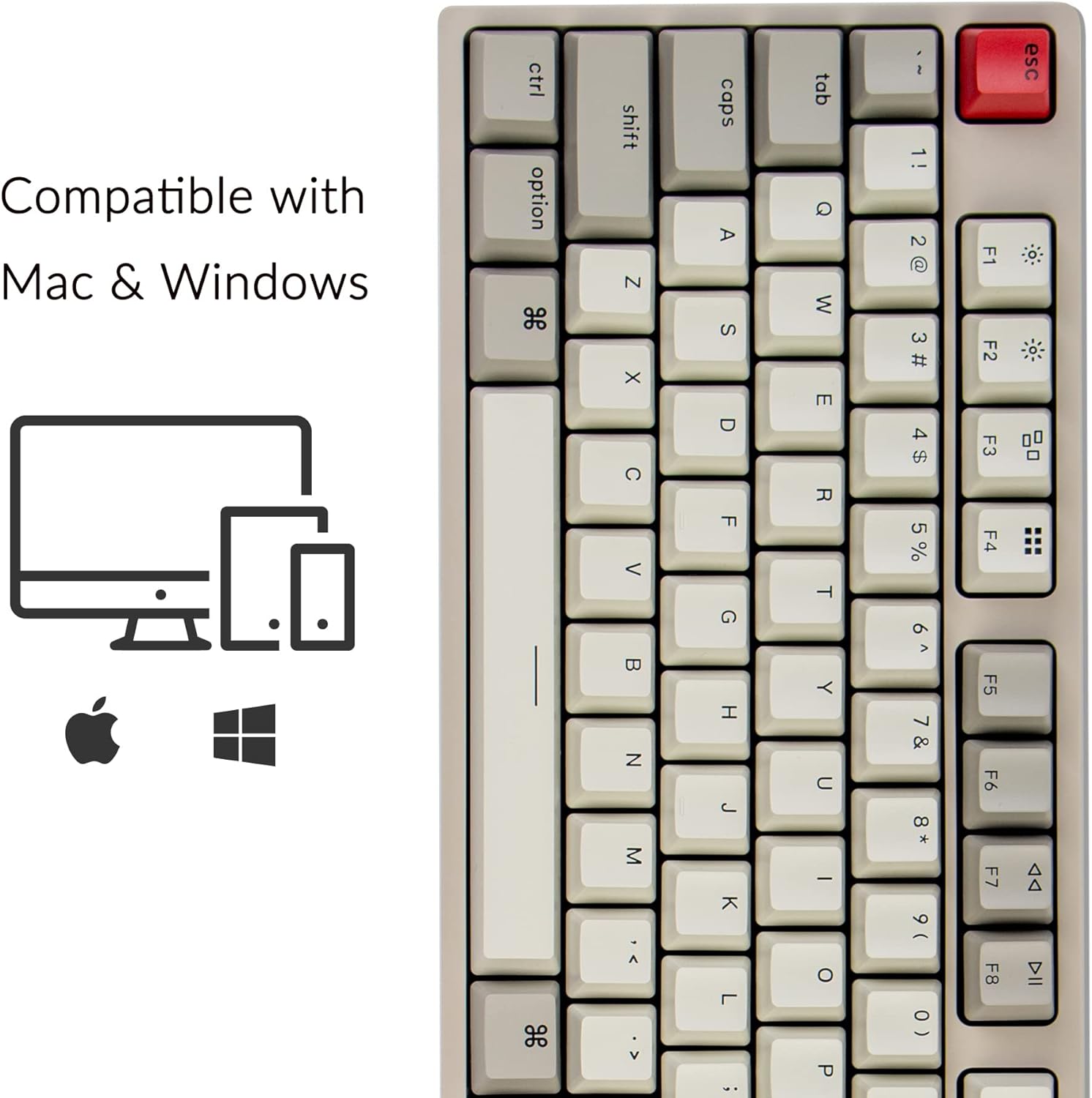 Aerion MK1 keyboard — angled 3/4 view